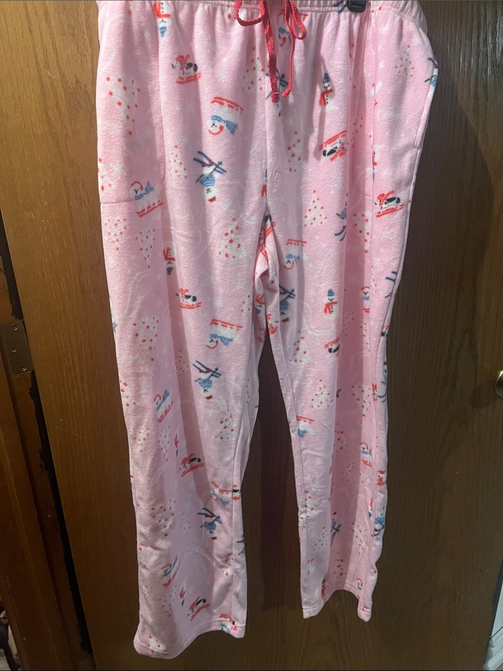 Cuddl Duds Pink Snowman Fleece Pajama Pants